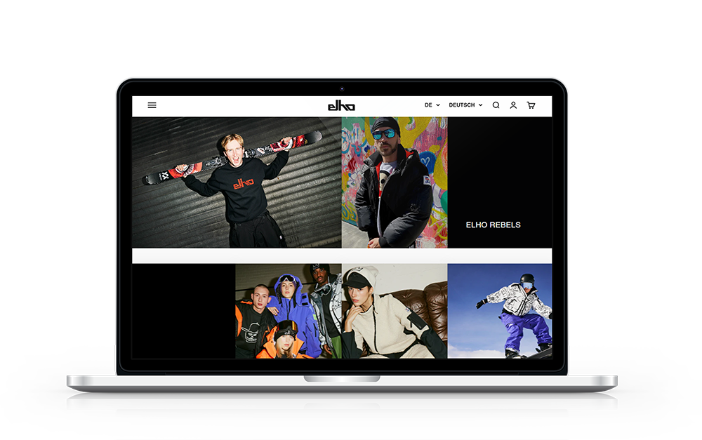 Unterseite der Website elho, die verschiedenen Looks zeigt