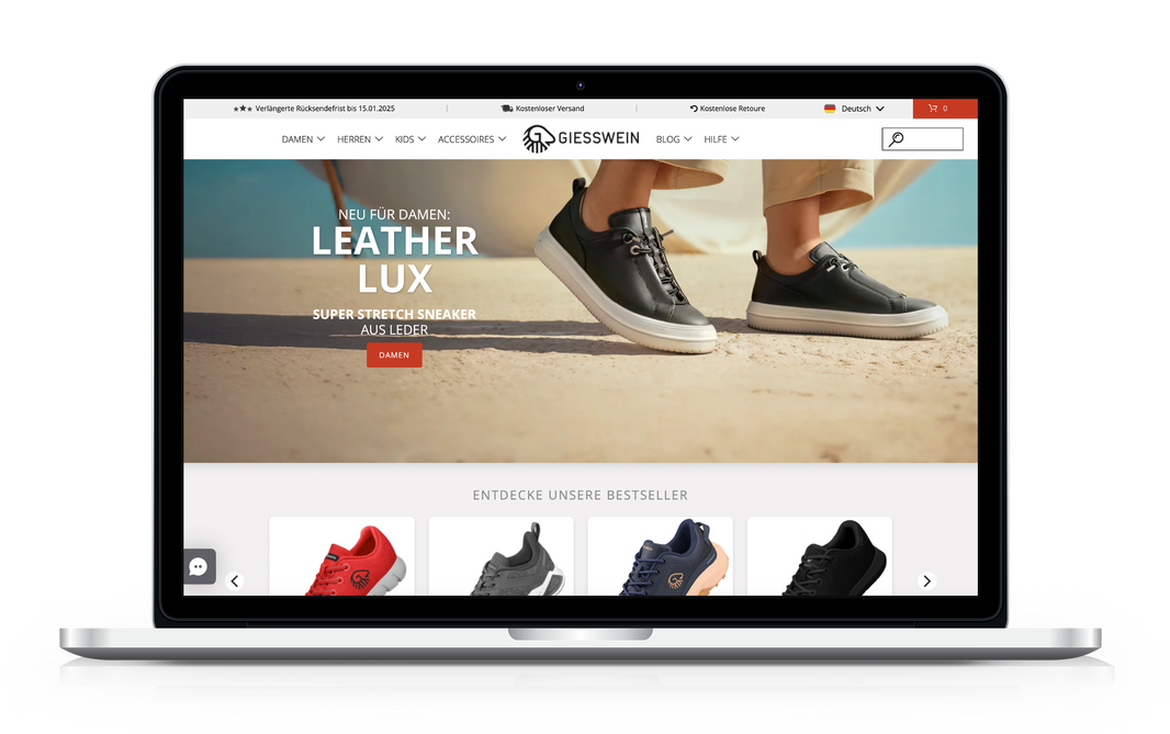 Macbook Mockup von der Startseite von GIESSWEIN