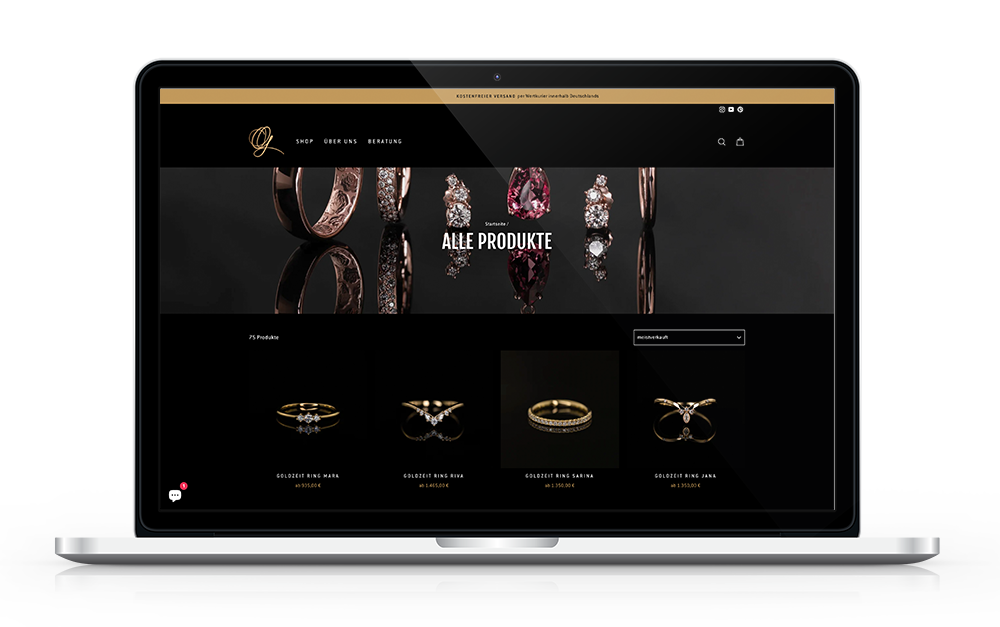 Goldzeit Onlineshop auf Shopify