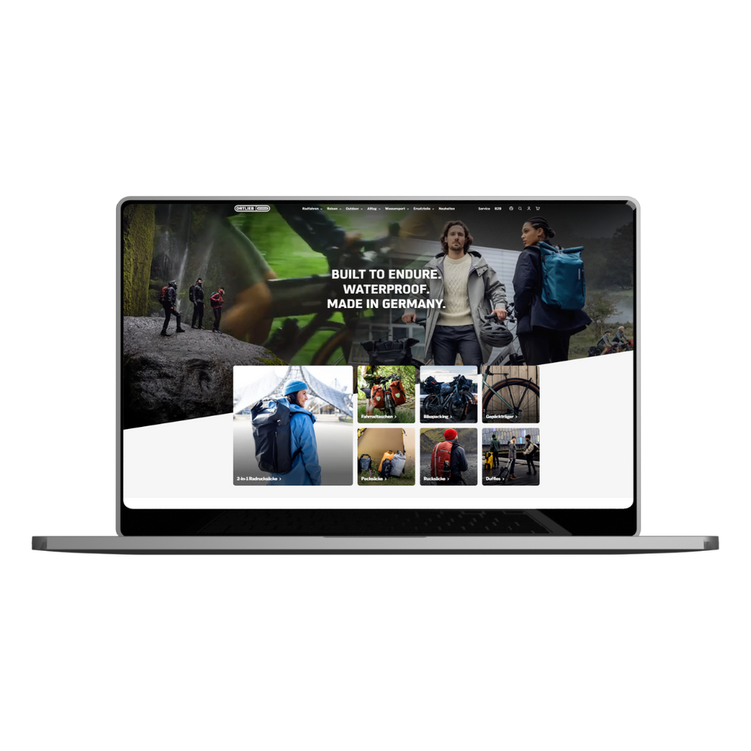 Mockup der Startseite von ORTLIEB