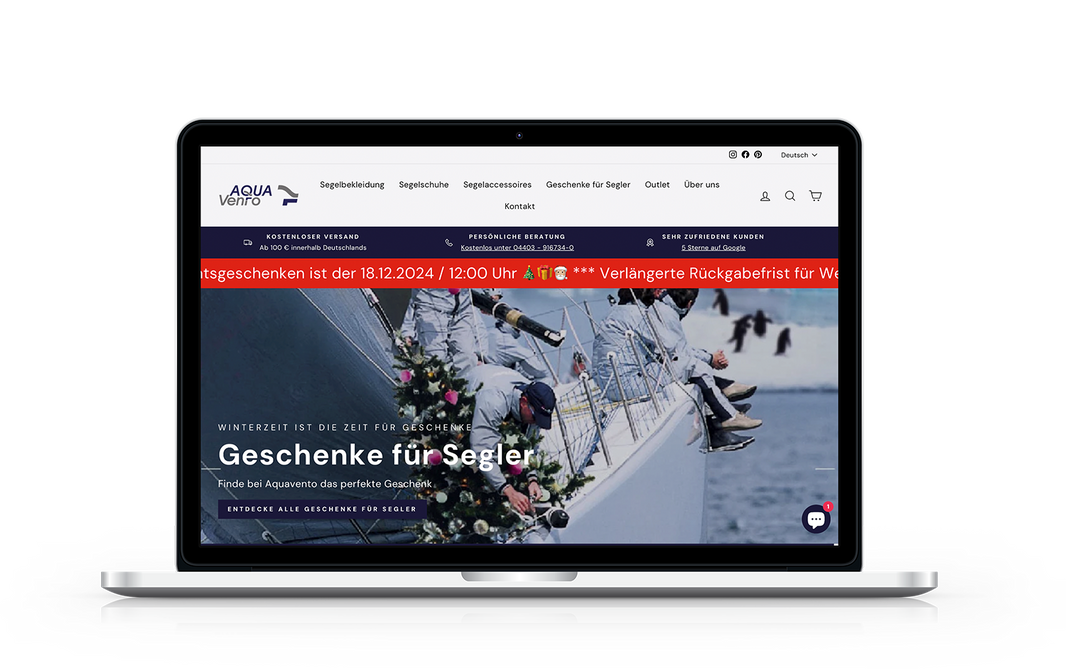 Onlineshop auf Shopify von Aquavento