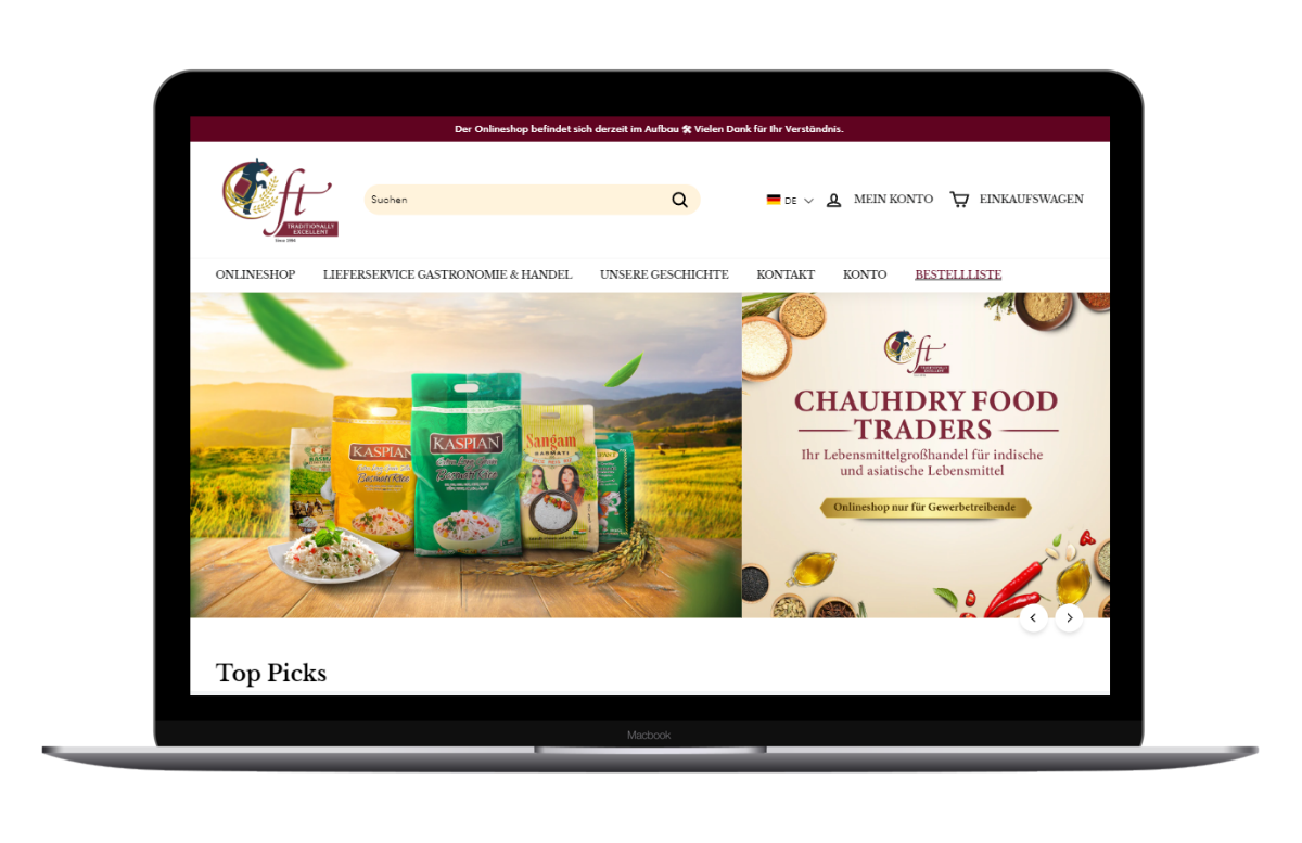 Chauhdry Food Traders - Tradition trifft modernen Shopify Shop