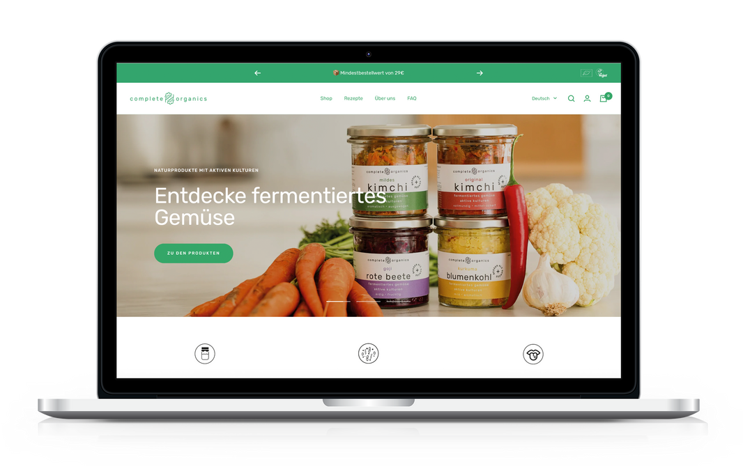 Onlineshop auf Shopify von Completeorganics