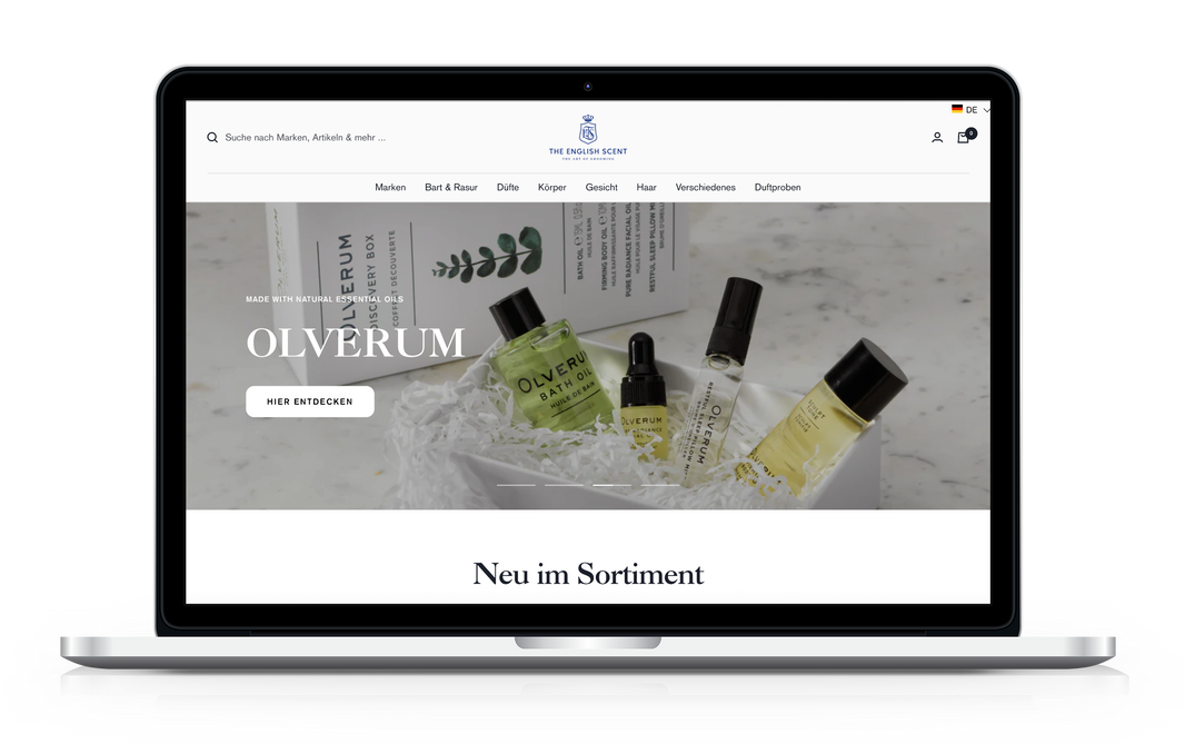 Shopify Onlineshop Startseite The English Scent