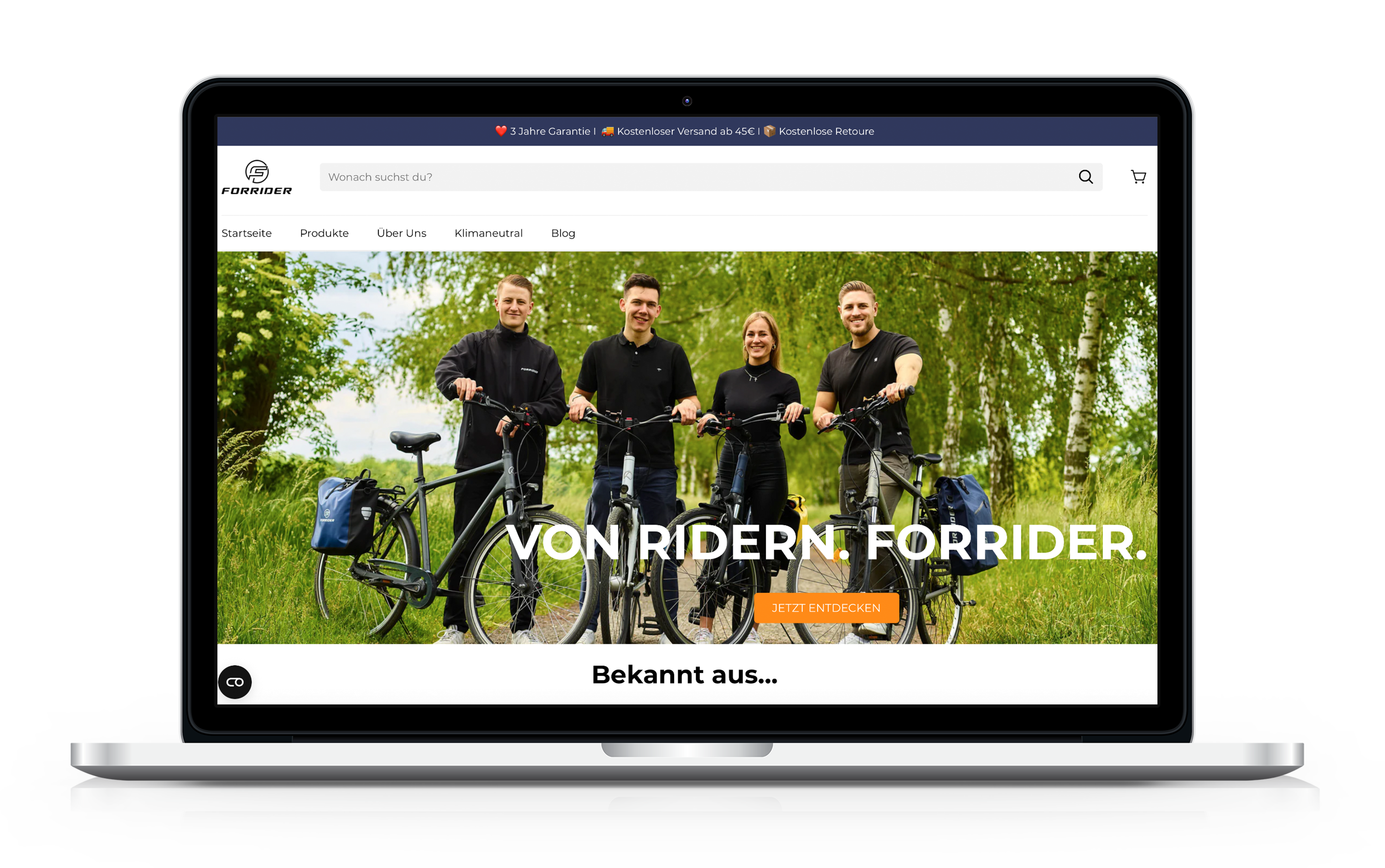 Shopify Shop Forrider Startseite