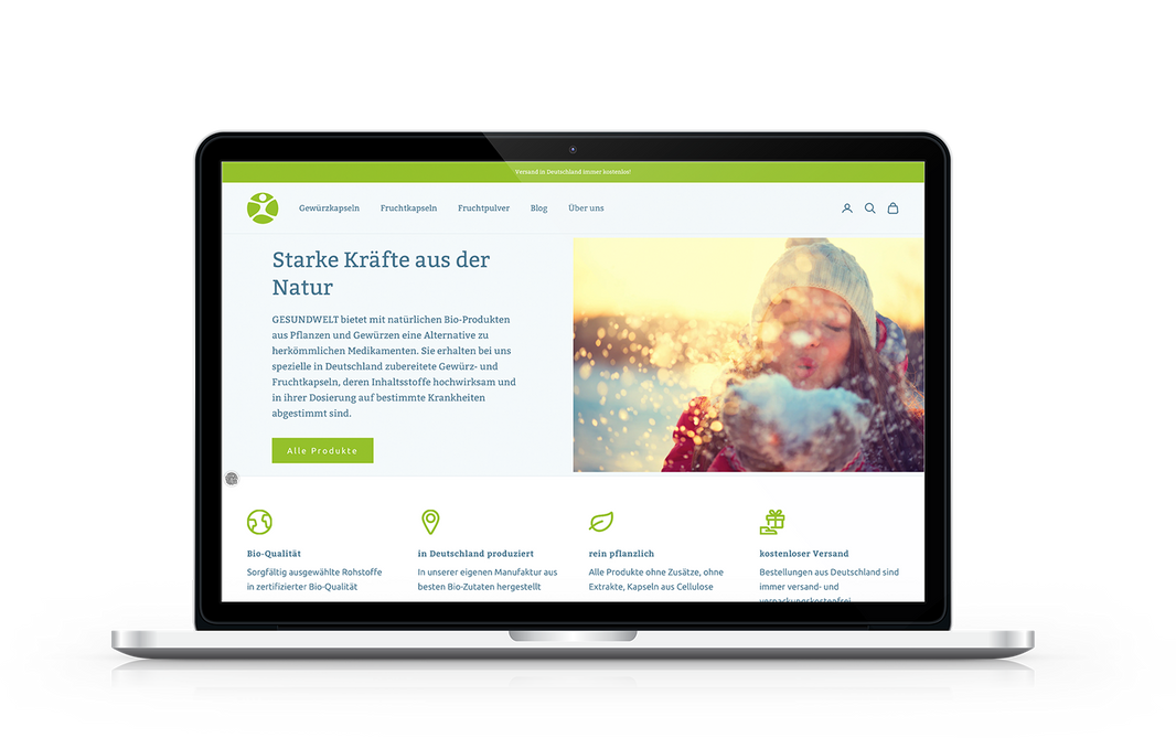 Gesundwelt Onlineshop auf Shopify