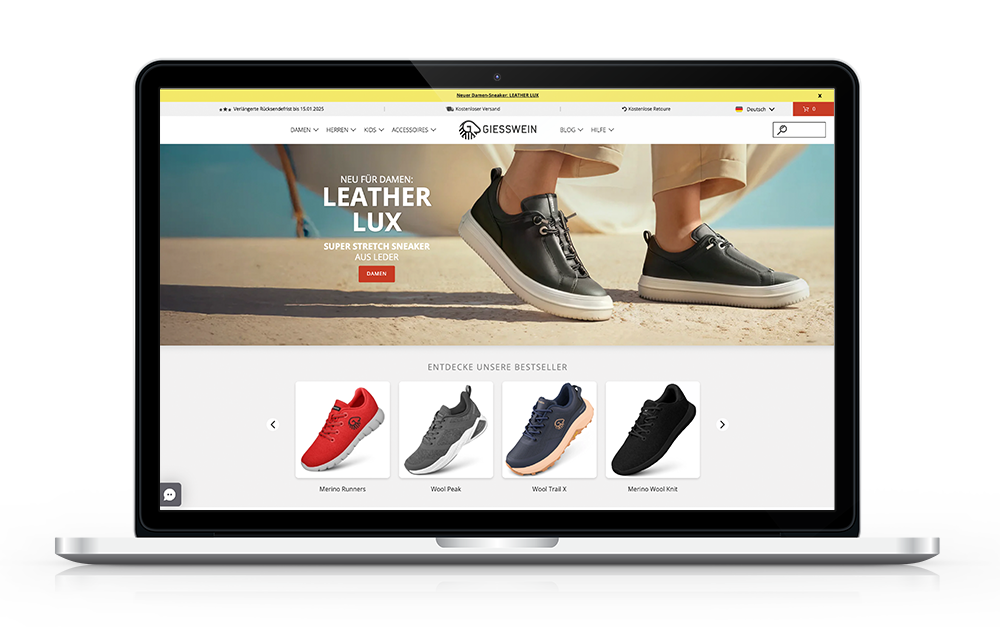 Shopify Plus Onlineshop GIESSWEIN
