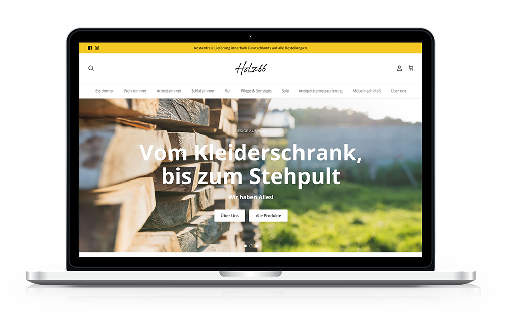 Shopify Shop Startseite Holz66