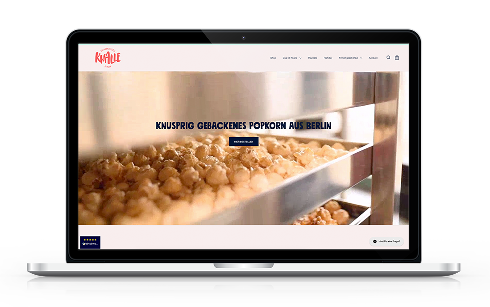 Startseite Shopify Onlineshop Knalle Popkornditorei