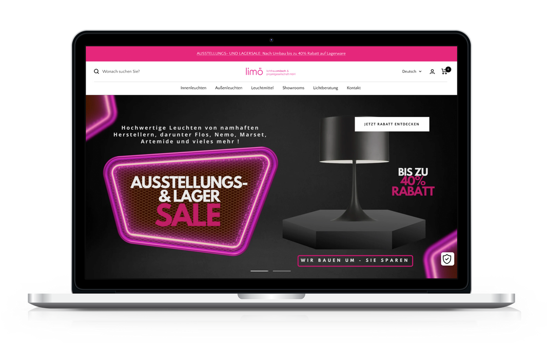Onlineshop auf Shopify von Lichthaus Mösch