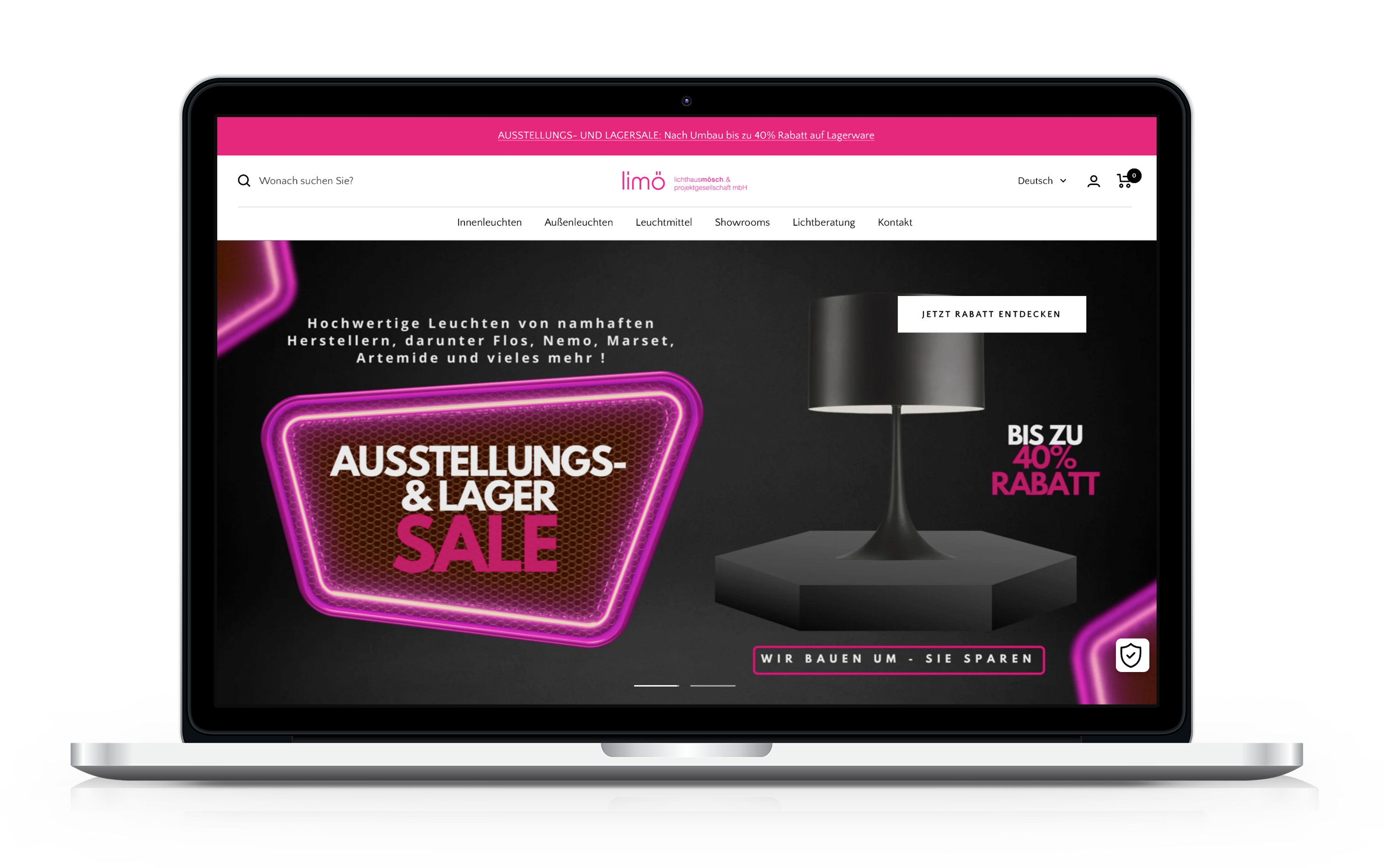 Onlineshop auf Shopify von Lichthaus Mösch