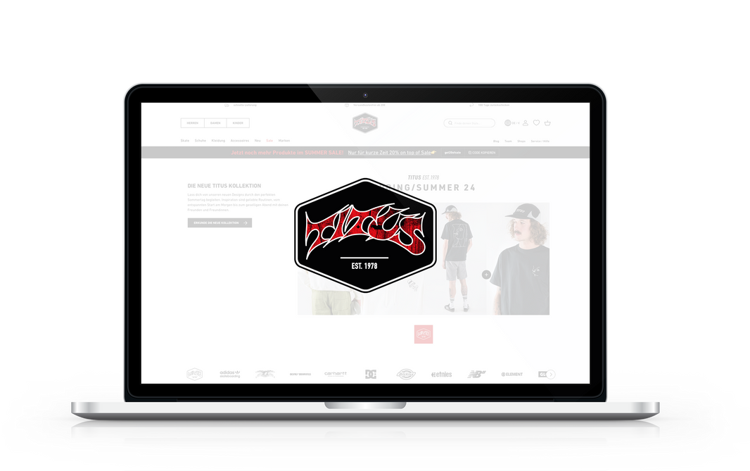 Macbook Mockup von der TITUS Startseite