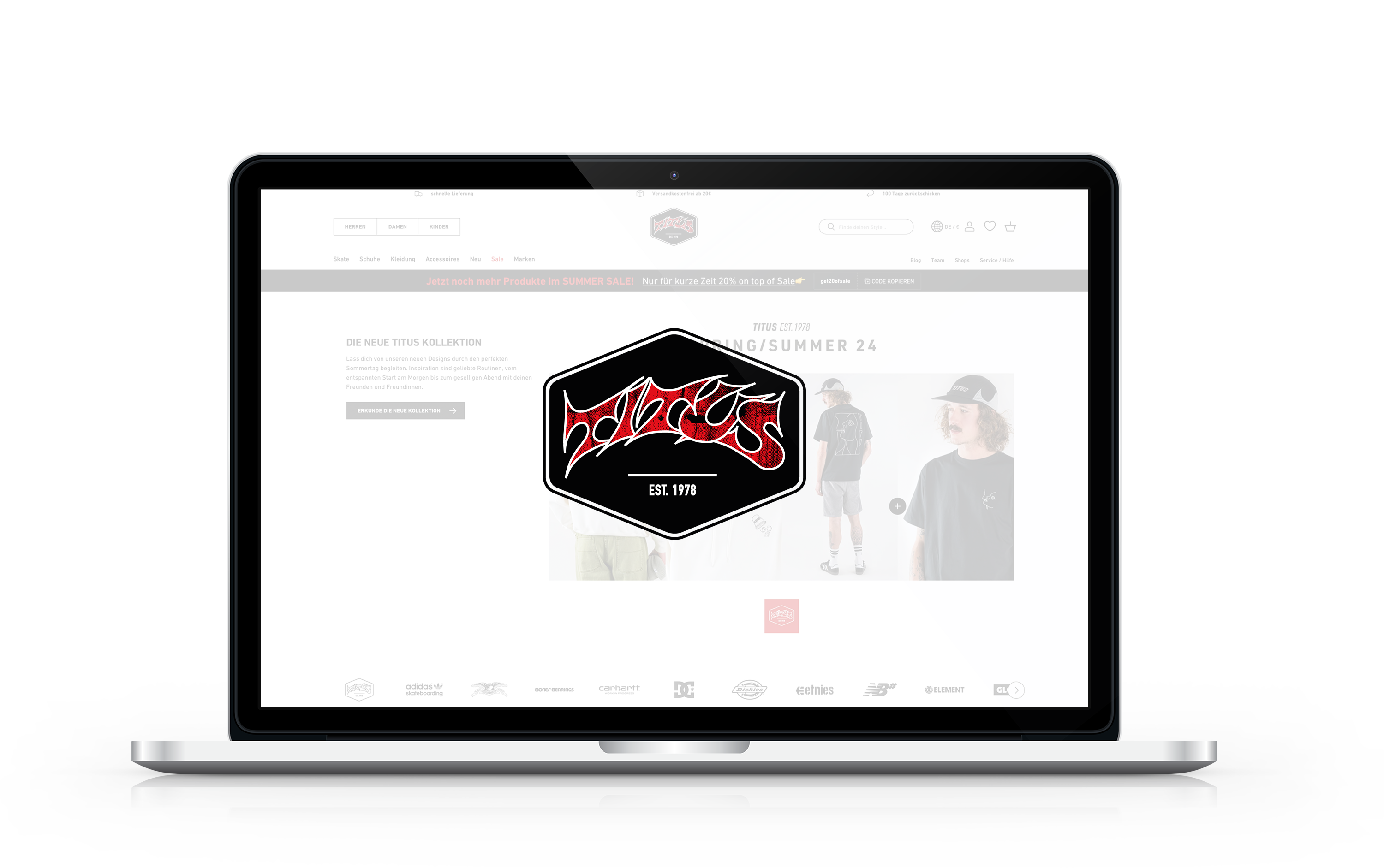 Macbook Mockup von der TITUS Startseite