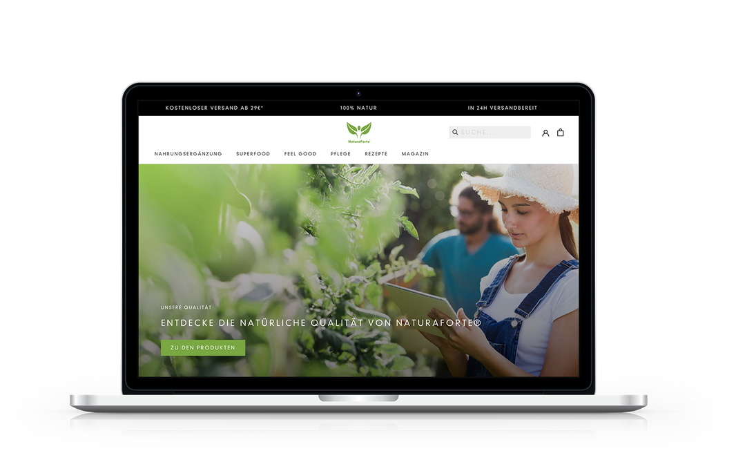 Laptop mit Startseite von Görges Naturprodukte Shop