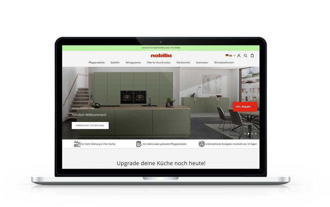Onlineshop auf Shopify von Nobilia
