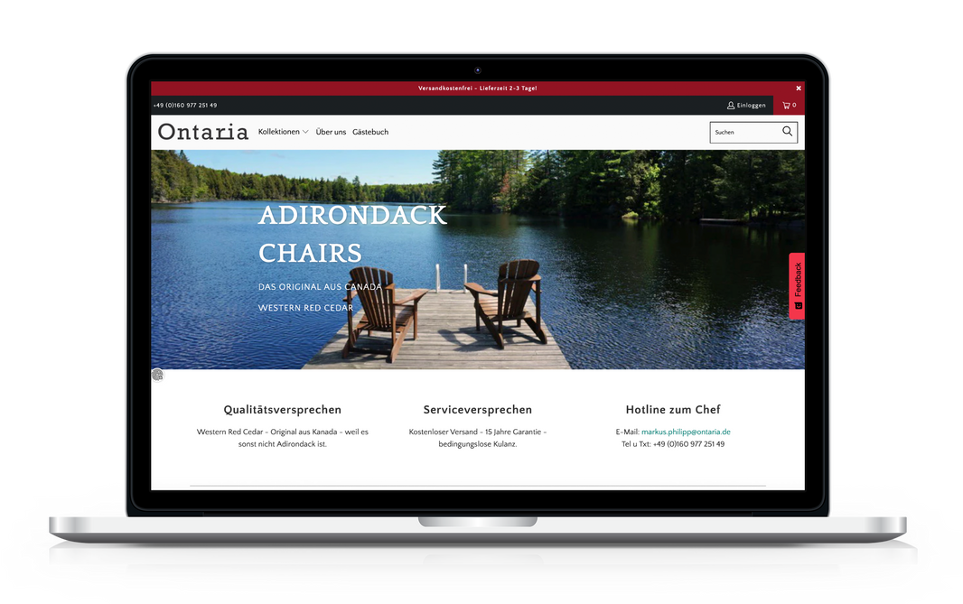 Shopify Shop Ontaria Startseite
