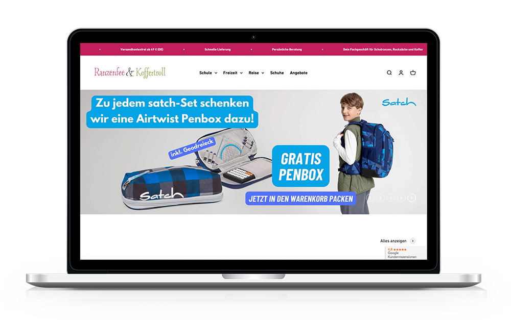 Startseite Shopify Shop Ranzenfee & Koffertroll