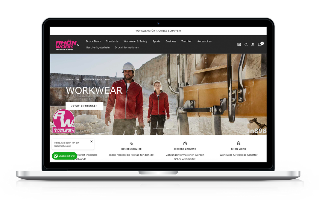 Shopify Shop Startseite Rhönwork