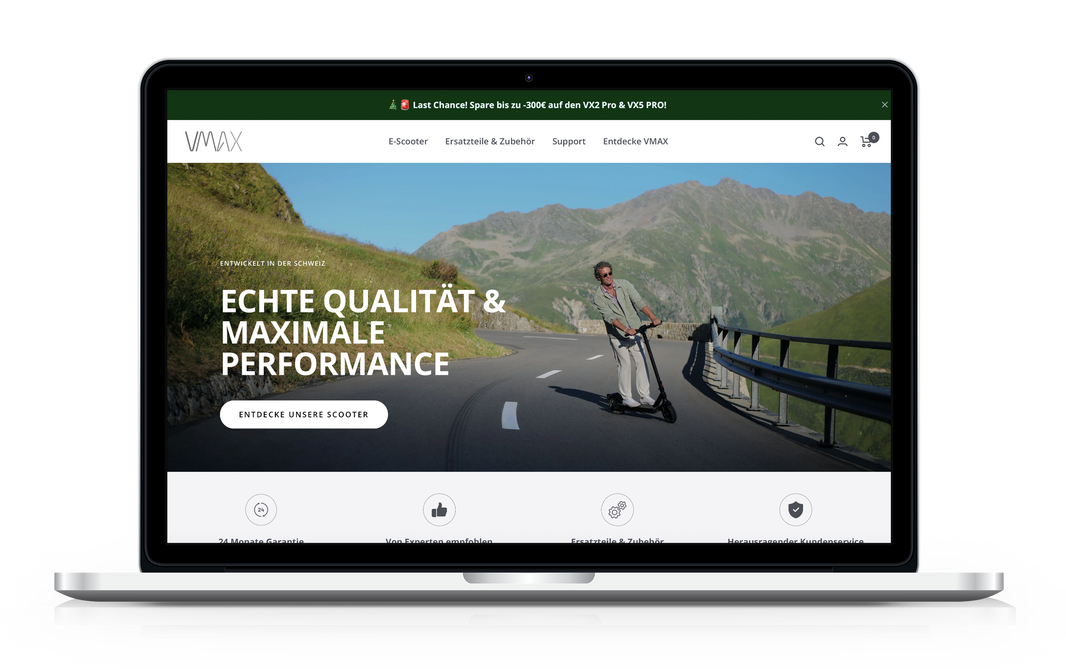 Onlineshop von Vmax auf Shopify