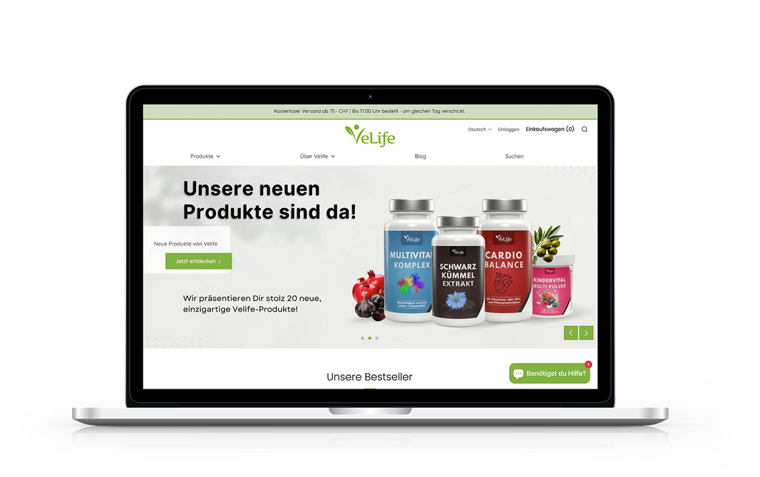 Onlineshop von Velife auf Shopify