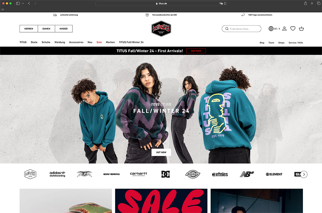 Shopify Shop von TITUS