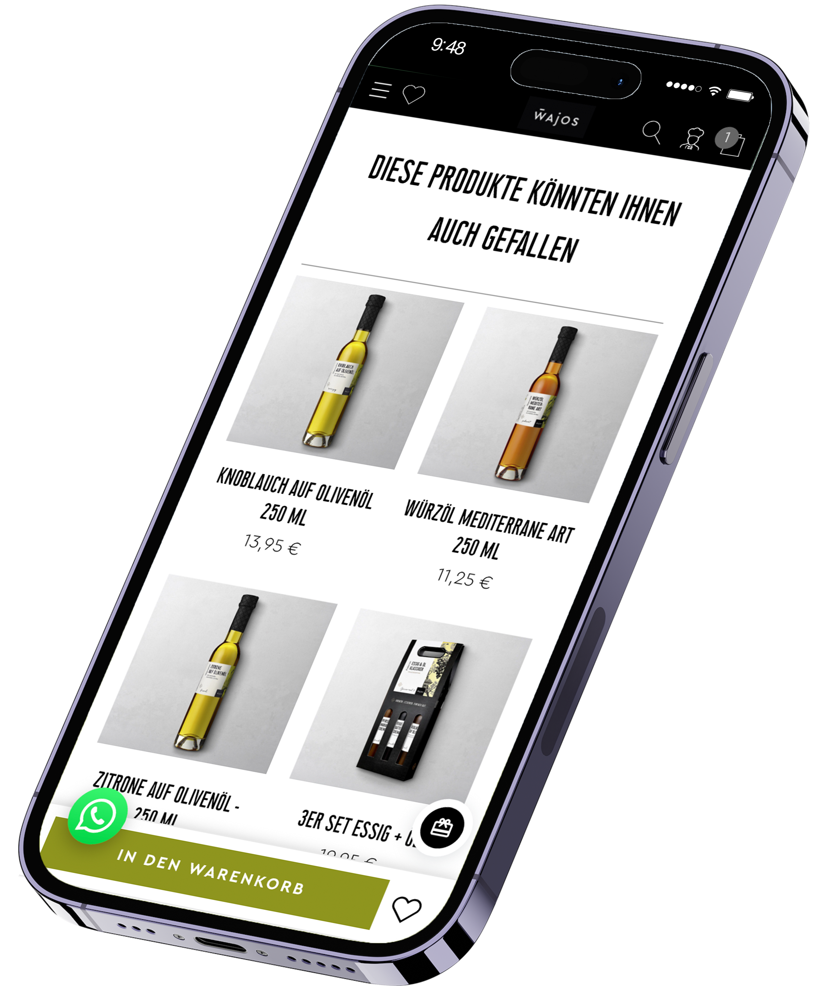 Wajos Onlineshop auf Shopify