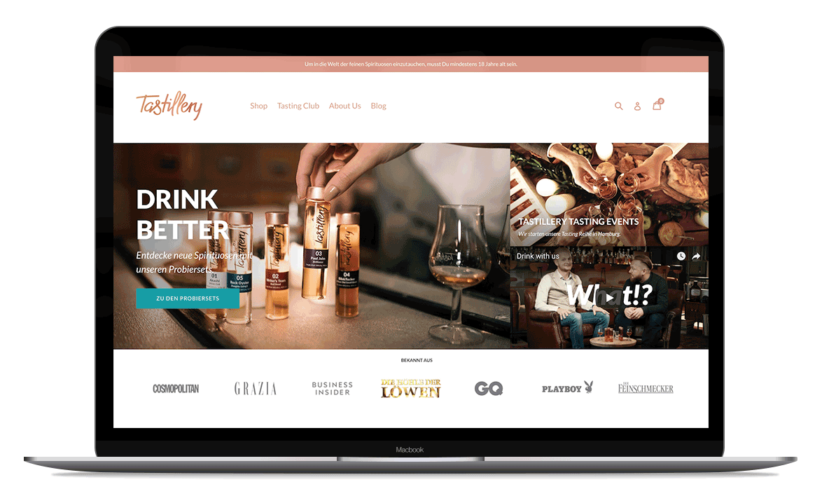 Shopify Referenz – Tastillery